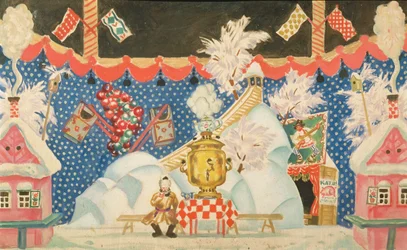 View in Tula, en sketch till E. Zamyatins pjäs "The Flea", 1925-26